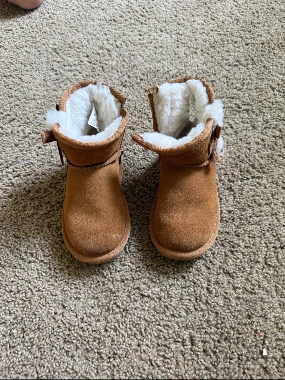 Koolaburra Toddler Shearling-Lined Suede Booties - Brown